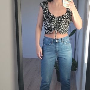 Zara pleated ruffled top